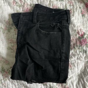 American Eagle black skinny ripped jeans